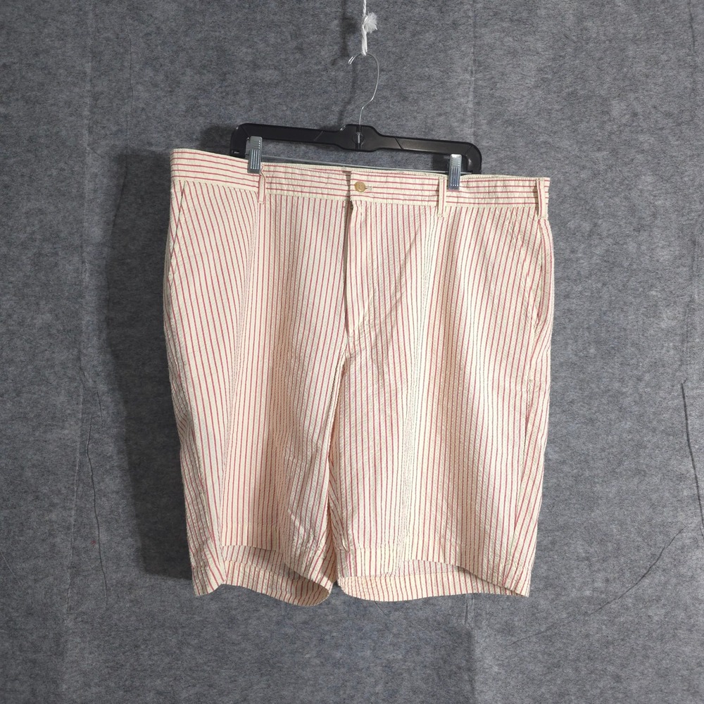 Bills Khakis Parker Shorts Mens 42 Red Striped Seersucker Standard Fit USA Chino - Picture 1 of 12